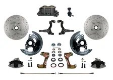 Manual Front Kit with Drilled Rotors and Zinc Plated Calipers for Chevrolet Chevy II image 1