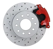 Rear Disc Brake Kit  with Drilled Rotors and Red Powder Coated Calipers for Chevrolet image 7