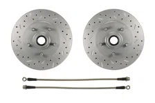 Power Front Kit with  Drilled Rotors and Black Powder Coated Calipers for Chevrolet image 2