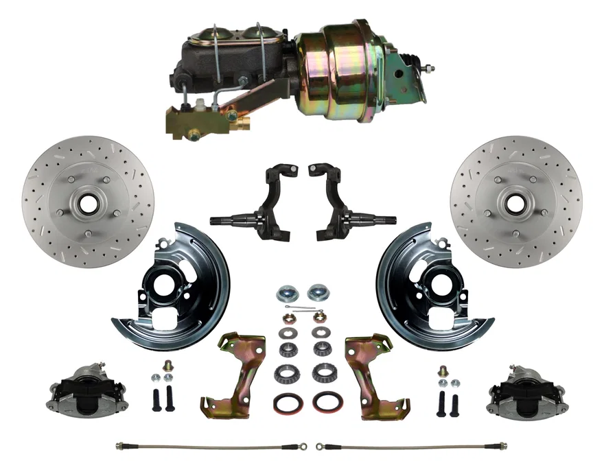 Power Front Kit with Drilled Rotors and Zinc Plated Calipers