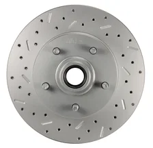 Front Manual 2" Drop Spindle Kit with Drilled Rotors and Zinc Plated Calipers image 2