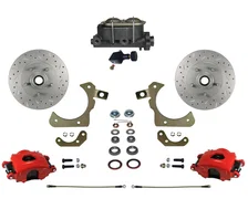 Manual Front Kit with Drilled Rotors and Red Powder Coated Calipers for Chevrolet image 1