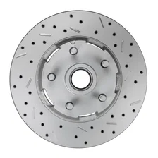 Front Spindle Kit with Drilled Rotors and Red Powder Coated Calipers image 4