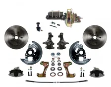Front Power 2" Drop Spindle Kit with Plain Rotors and Zinc Plated Calipers image 1