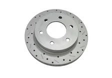 Rear Disc Brake Kit  with Drilled Rotors and Black Powder Coated Calipers image 3
