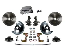 Front Manual 2" Drop Spindle Kit with Plain Rotors and Zinc Plated Calipers image 1