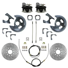 Rear Disc Brake Kit  with Drilled Rotors and Zinc Plated Calipers image 1