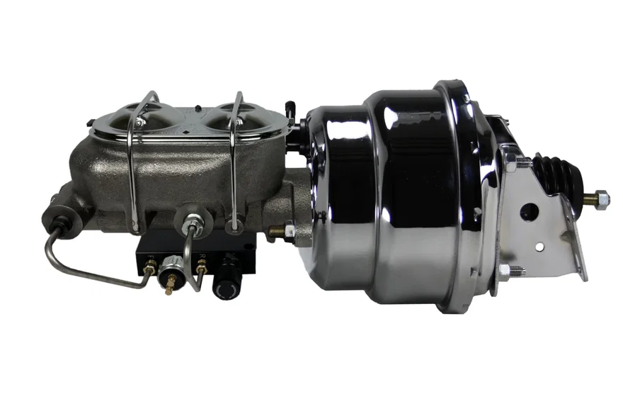 Leed Brakes PBKT1030, Power booster kit 7 inch dual booster 1 inch bore master combo valve(Chrome)