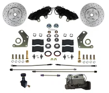 Power Front Kit with Drilled Rotors and Black Powder Coated Calipers image 1