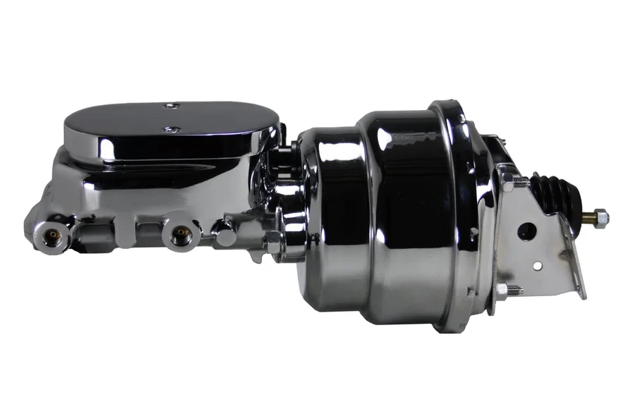 Leed Brakes PBKT1012, Power booster kit 7 inch dual booster 1-1/8 inch flat top (Chrome)