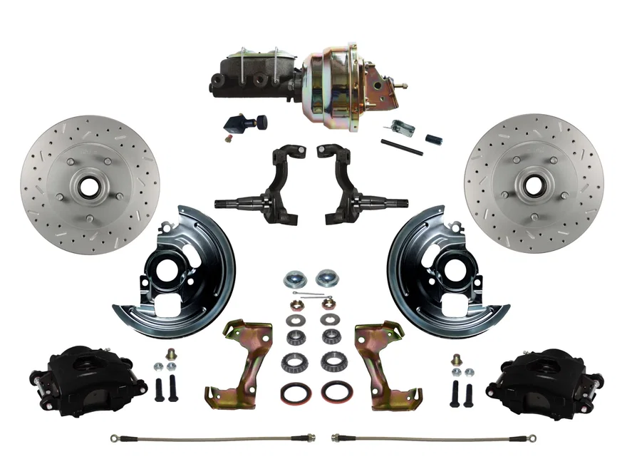 Power Front Kit with  Drilled Rotors and Black Powder Coated Calipers