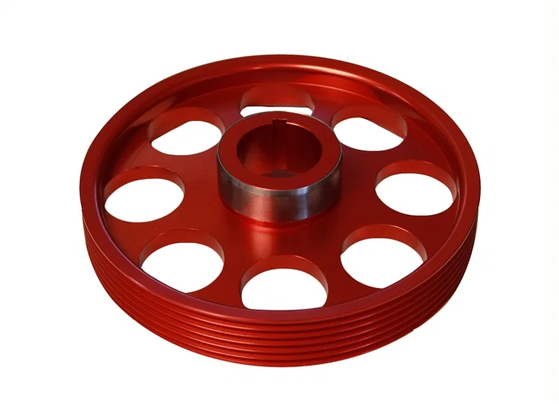 Torque Solution TS-GEN-005R, Lightweight Crank Pulley (Red): Hyundai Genesis Coupe 3.8 2010+