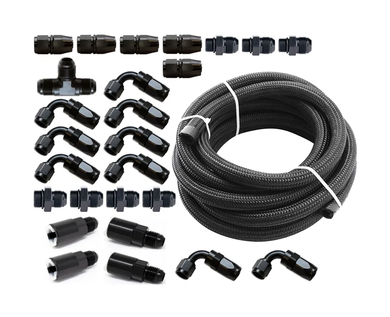 Torque Solution TS-SU-6FLK-AM-FF, Braided Fuel Line Kit for -6 Aeromotive FPR & Flex Fuel Kit - 02-14 Subaru WRX