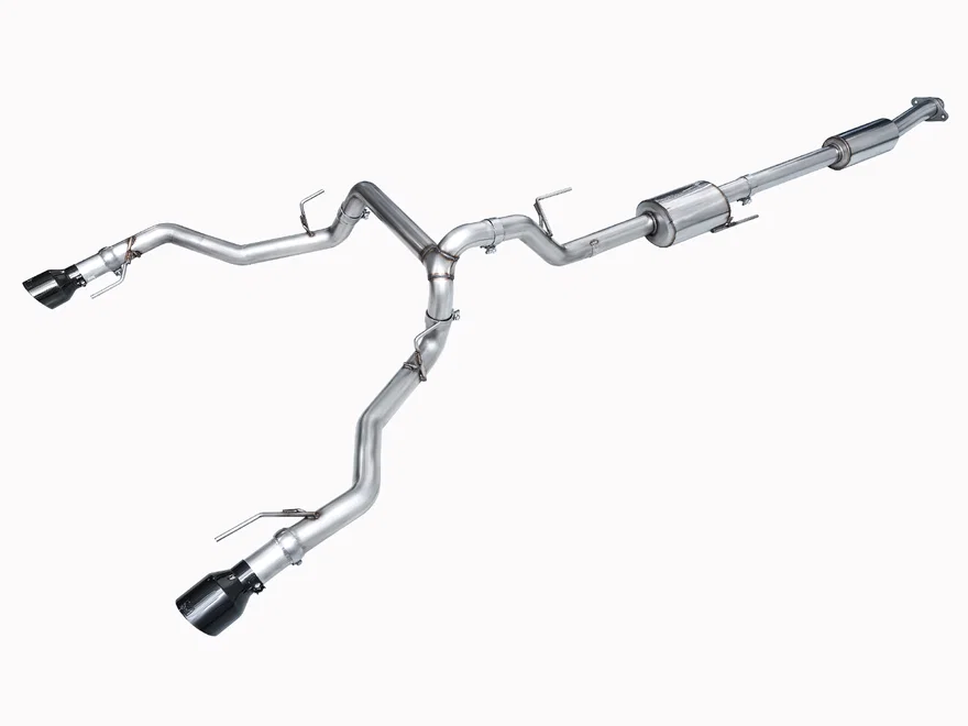 AWE Tuning 3015-33402, 0FG Resonated Catback for '21+ Ford F-150 (With Bumper Cutouts) - 5" Diamond Black Tips
