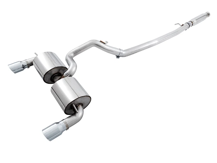 Touring Edition Cat-back Exhaust for Ford Focus RS- Resonated - Chrome Silver Tips