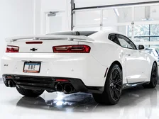 Track Edition Catback Exhaust for Gen6 Camaro SS/ZL1/LT1, Quad Outlet - Resonated - 4.5" Diamond Black Tips image 4