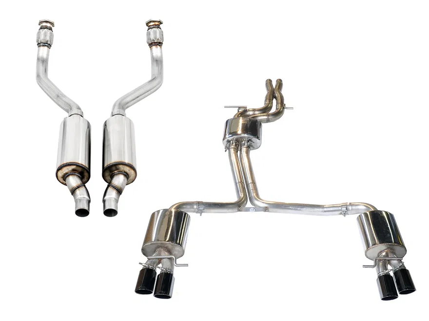 Touring Edition Exhaust System for B8/8.5 S5 Cabrio (Exhaust + Resonated Downpipes) - Diamond Black Tips