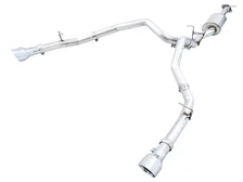 0FG Dual Rear Exit Catback for 5th Gen RAM 1500 5.7L (with bumper cutouts) - Chrome Silver Tips image 1