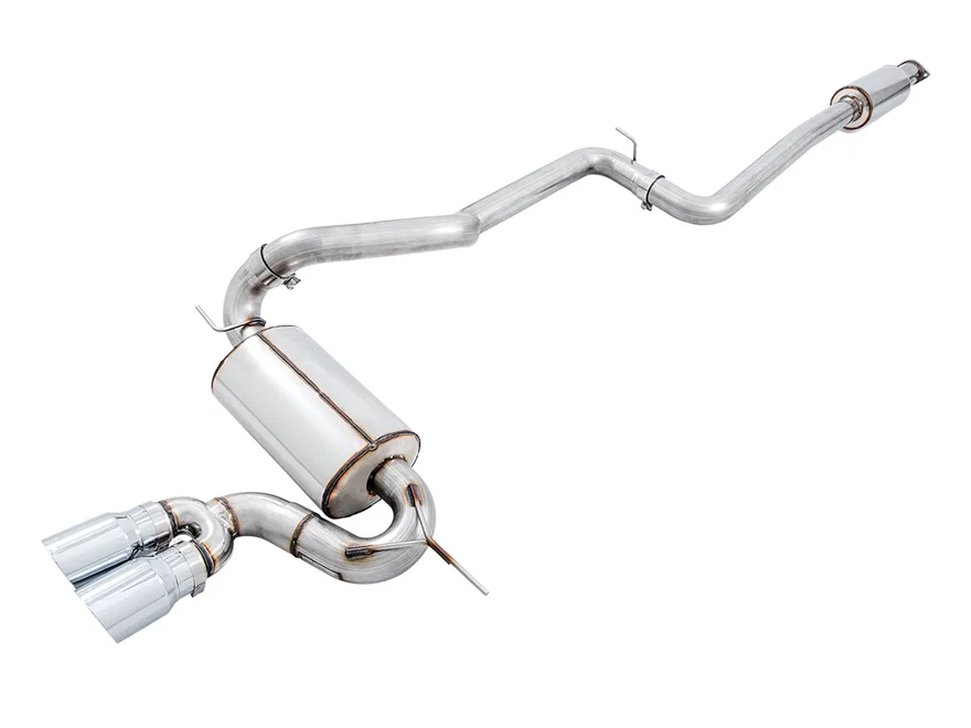 Touring Edition Cat-back Exhaust for Ford Focus ST - Resonated - Chrome Silver Tips
