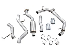 0FG Catback Exhaust for Ford Bronco with BashGuard™ - Dual 4.5" Chrome Silver Tips image 3