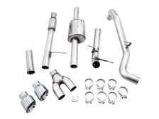 0FG Catback Dual Side Exit Exhaust for 4th Gen Silverado/Sierra 1500 5.3L (Flat Bumper) - Chrome Silver Tips image 2
