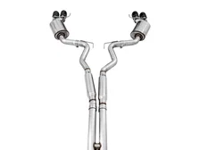 Touring Edition Cat-back Exhaust for the '18-'23 S550 Mustang GT - Quad Diamond Black Tips image 3