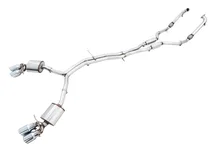 Touring Edition Exhaust for Audi B9 S5 Coupe - Resonated - 4" Chrome Silver Tips image 1