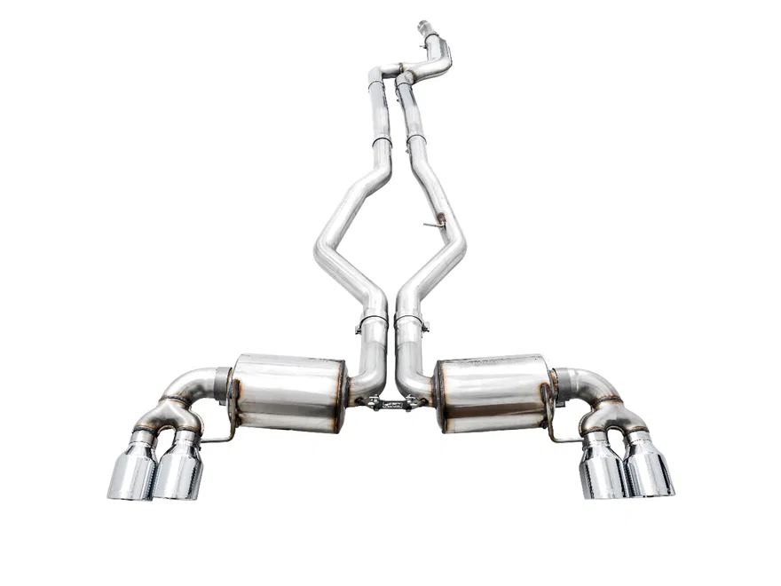 Non-Resonated Touring Edition Exhaust for G2X M340i / M440i - 4" Chrome Silver Tips for BMW