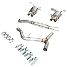 Touring Edition Exhaust for 2015+ VA WRX Sedan - 4" Chrome Silver Quad Tips image 4