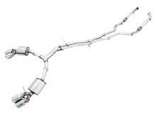 Touring Edition Exhaust for Audi B9 S5 Sportback - 4" Chrome Silver Tips image 1