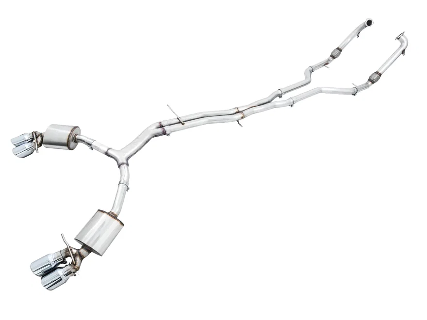 Touring Edition Exhaust for Audi B9 S5 Sportback - 4" Chrome Silver Tips