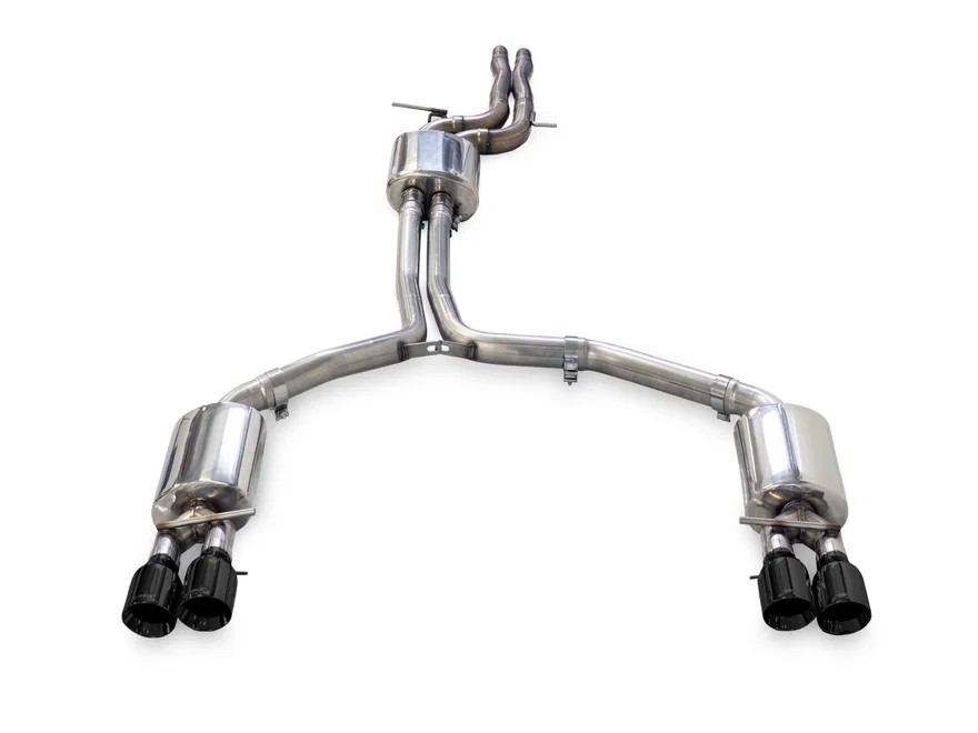 Touring Edition Exhaust for Audi C7.5 A7 3.0T - Quad Outlet, Diamond Black Tips
