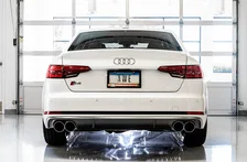 Touring Edition Exhaust for Audi B9 S5 Sportback - 4" Chrome Silver Tips image 3