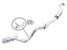 0FG Catback Exhaust for Ford Bronco with BashGuard™ - Single 5" Chrome Silver Tip image 1