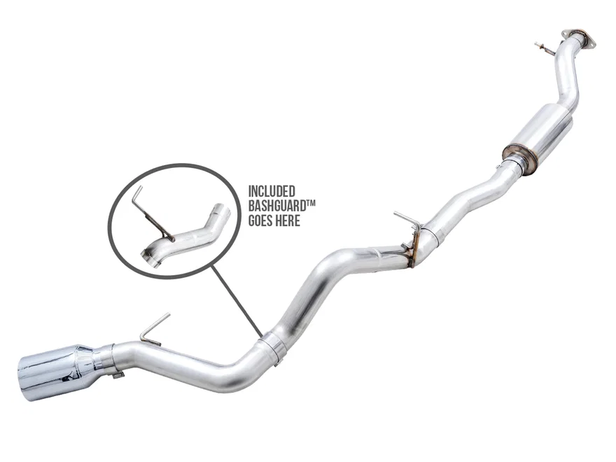 0FG Catback Exhaust for Ford Bronco with BashGuard™ - Single 5" Chrome Silver Tip