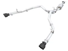 0FG Dual Rear Exit Catback for 5th Gen RAM 1500 5.7L (with bumper cutouts) - Diamond Black Tips image 1