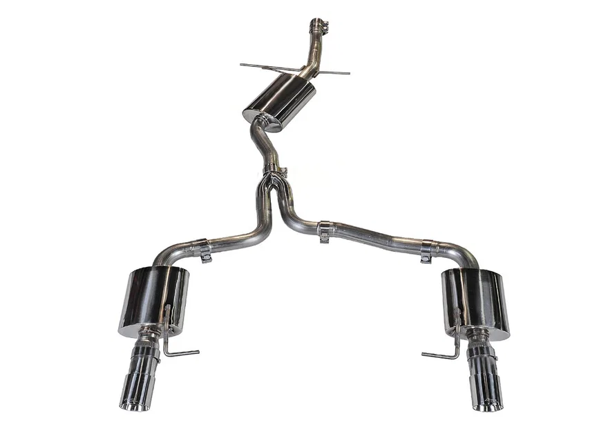 Touring Edition Exhaust for B8/B8.5 A4 2.0T - Dual Outlet, Chrome Silver Tips for Audi A4 Quattro