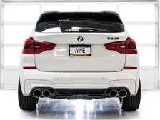 Valved SwitchPath™ Axleback Exhaust for BMW F97 X3 M / F98 X4 M - 4.5" Chrome Silver Tips image 6