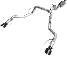 0FG Non-Resonated Catback for '21+ Ford F-150 (With Bumper Cutouts) - 5" Diamond Black Tips image 2