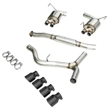 Touring Edition Exhaust for 2015+ VA WRX Sedan - 4" Diamond Black Quad Tips image 4