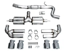 Touring Edition Exhaust for Audi 8Y S3 - 4.5" Chrome Silver Tips image 3