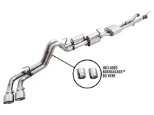0FG Exhaust with BashGuard for 3rd Gen Tacoma - Dual Chrome Silver Tips image 2
