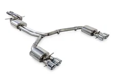 Touring Edition Exhaust for Audi C7.5 A7 3.0T - Quad Outlet, Chrome Silver Tips image 1