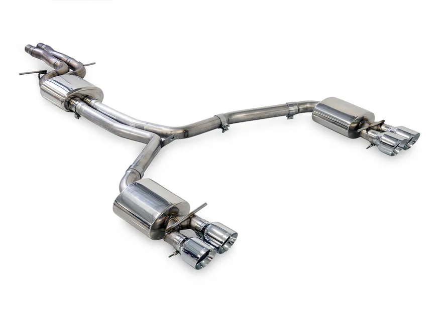 Touring Edition Exhaust for Audi C7.5 A7 3.0T - Quad Outlet, Chrome Silver Tips