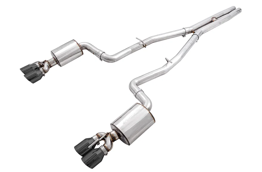Touring Edition Exhaust for 15+ Challenger 6.4 / 6.2 SC - Diamond Black Quad Tips