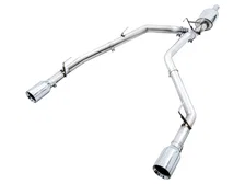 0FG Dual Rear Exit Catback for 4th Gen RAM 1500 5.7L (without bumper cutouts) - Chrome Silver Tips image 1