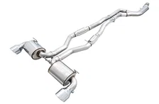 Resonated Touring Edition Exhaust for A90 Supra - 5" Chrome Silver Tips for Toyota GR Supra image 1