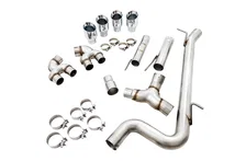Track Edition Exhaust for MK7 Golf R - Chrome Silver Tips, 102mm image 2