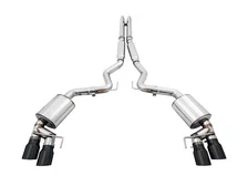 Touring Edition Cat-back Exhaust for the '18-'23 S550 Mustang GT - Quad Diamond Black Tips image 2