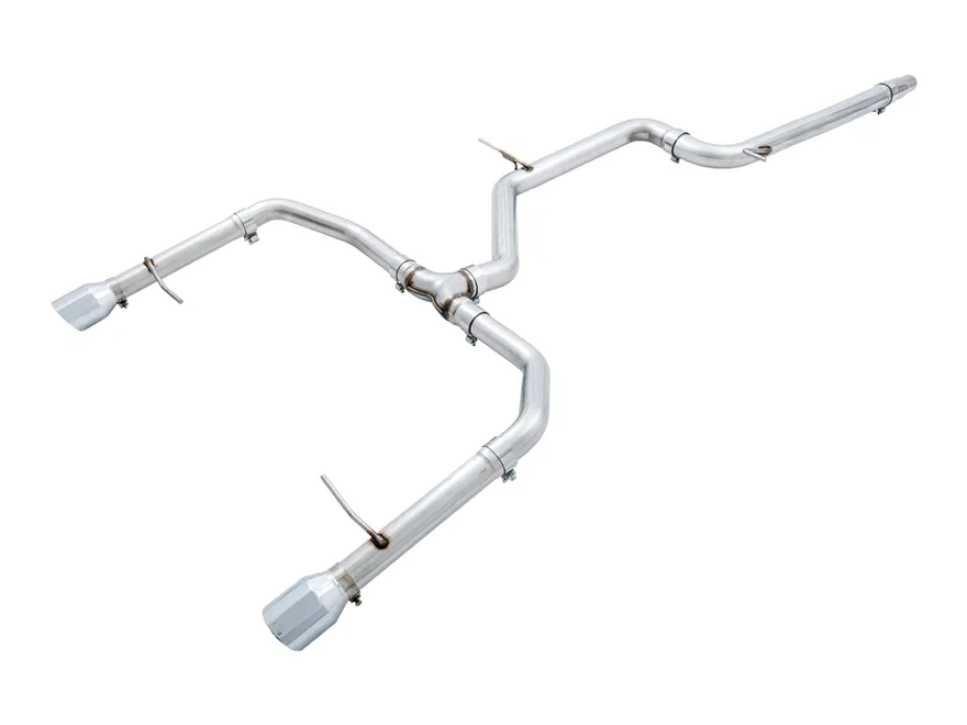 Track Edition Exhaust - Non-Resonated - for MK7 Jetta GLI w/ Stock Downpipe - Chrome Silver Tips